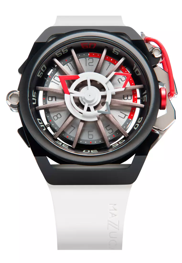 MAZZUCATO RIM SPORT 13-WHCG10 - Reversible Automatic Watch - White Rubber Strap