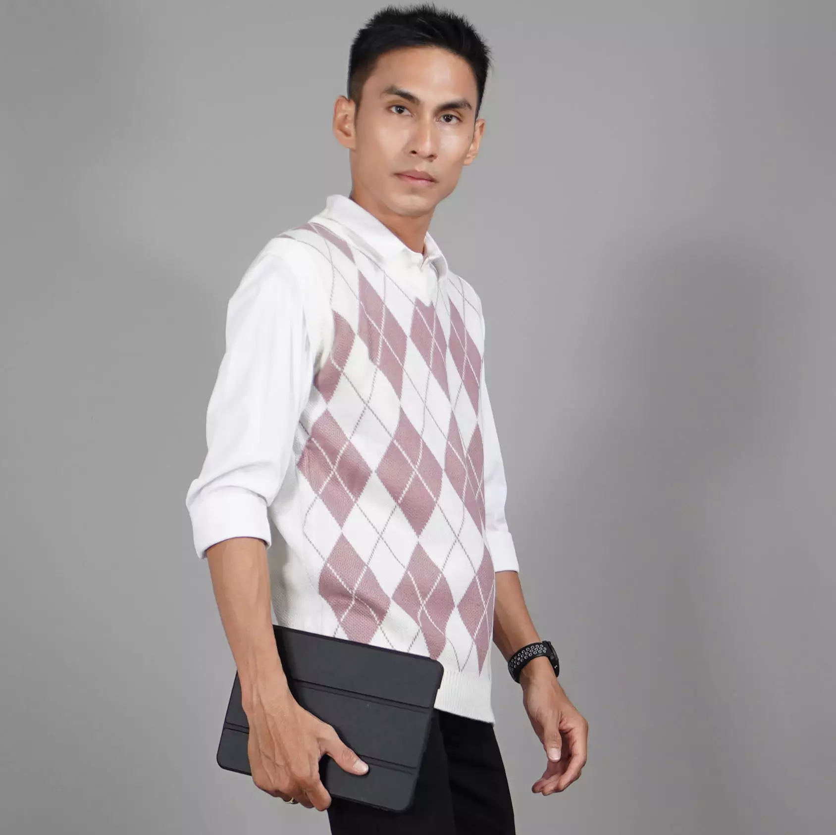  Rompi Rajut Motif Kotak Rompi Rajut Pria Gaya Korea - NILA