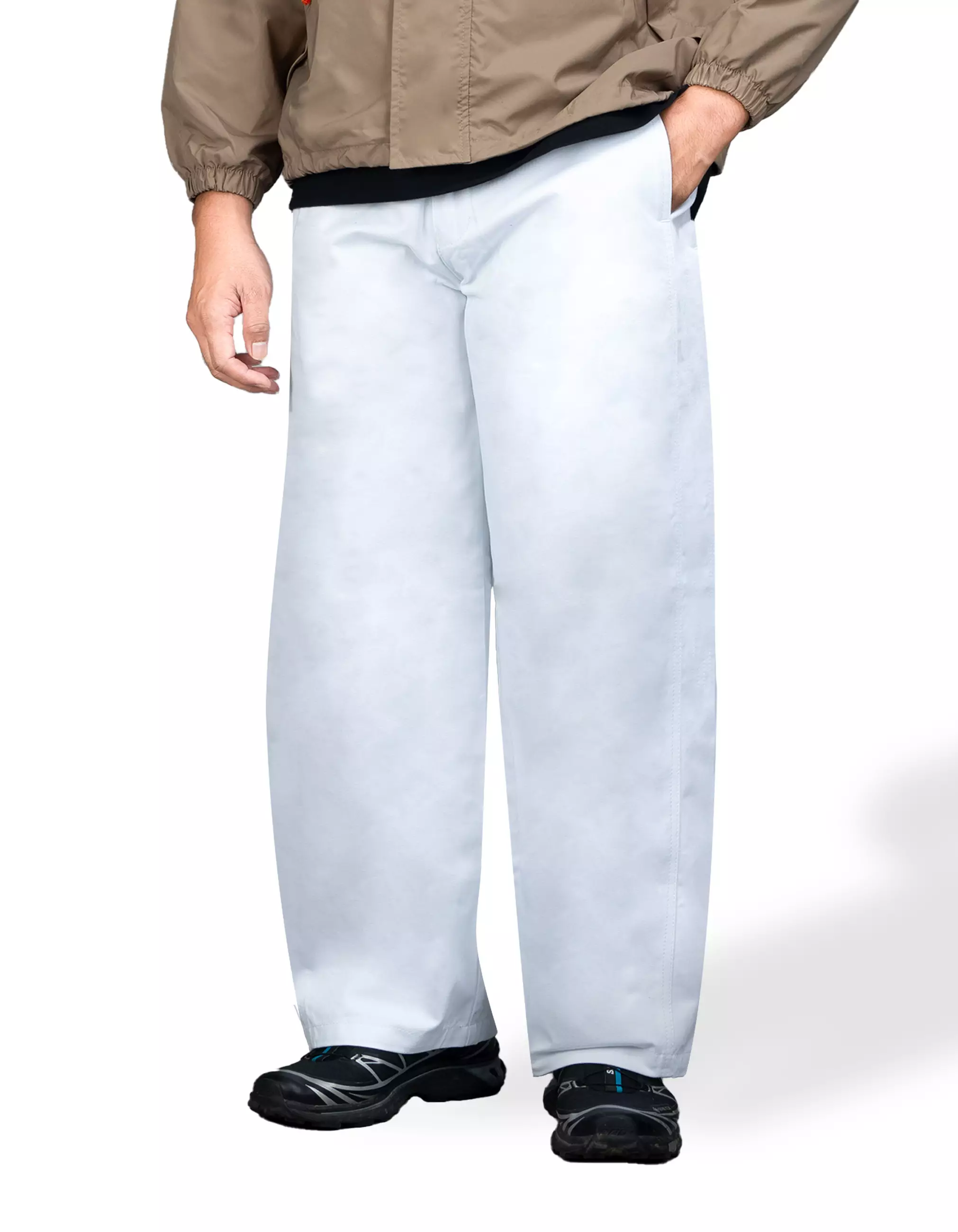 Gloaming Celana Barrel Twill Baggy Unisex White