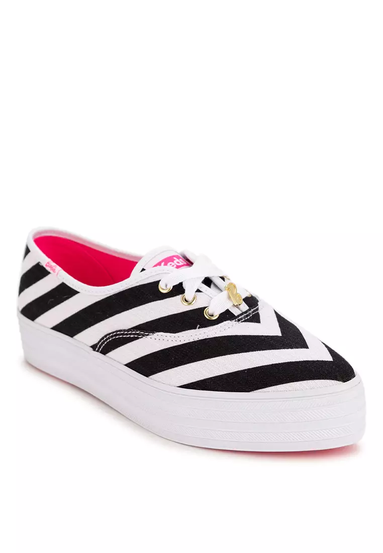 Discount on Keds  shoes - SKU: Barbie Point Striped Textured Canvas