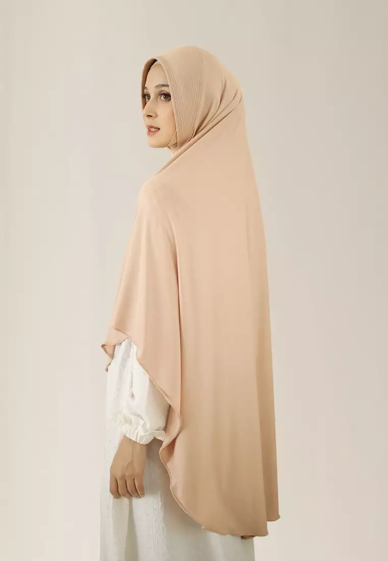 Cotton Bee - Syahfani Bergo | Hijab Instan | Bergo Umrah Hajj - Royal Peach