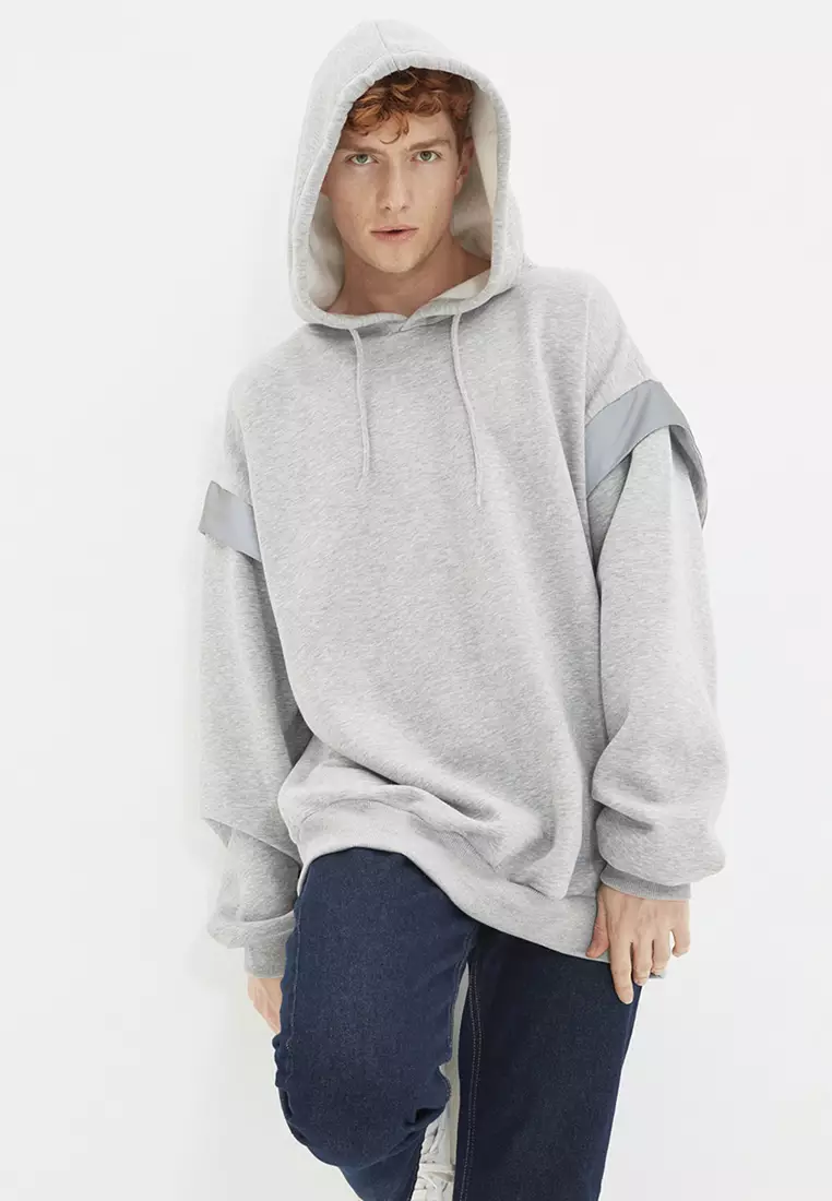 Reflective Detail Oversized Hoodie