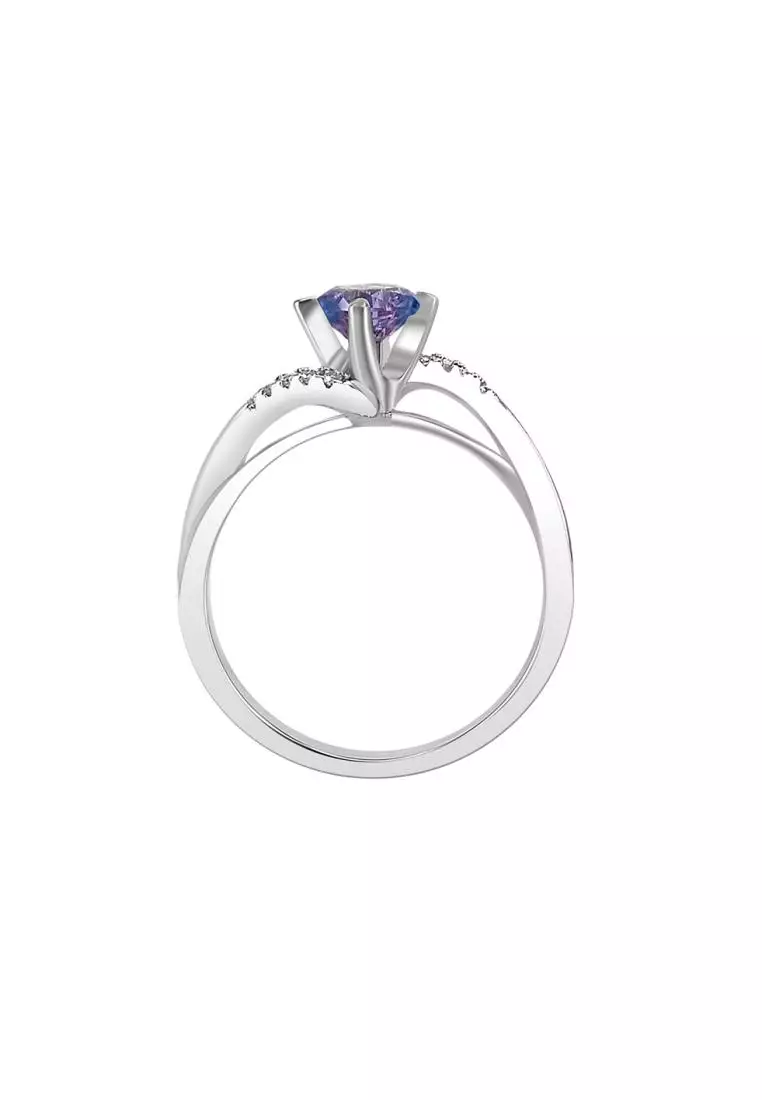 [ Alexandrite Collection ]  Adelaide Alexandrite Ring WG - Cincin 0.5CT Alexandrite S925 by Her Jewellery