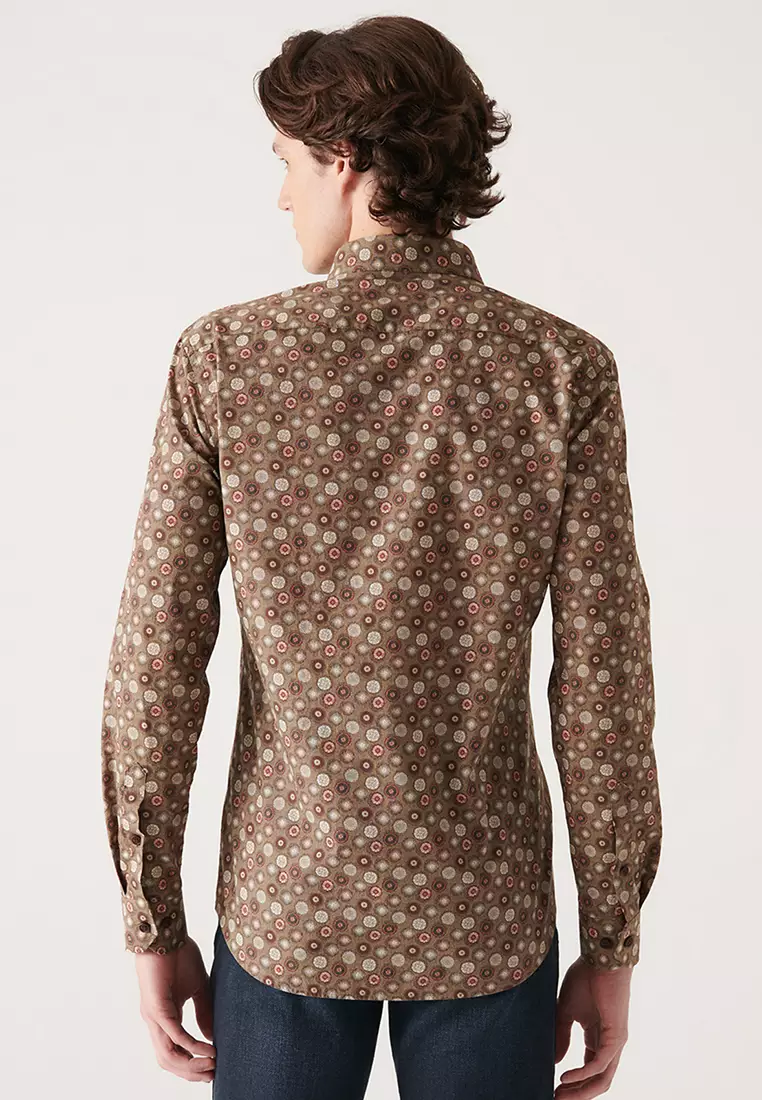 Abstract Patterned Slim Fit Shirt