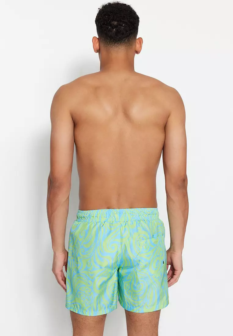 Multicolored Standard Marbling Pattern Swimsuit Swim Shorts TMNSS23DS00003