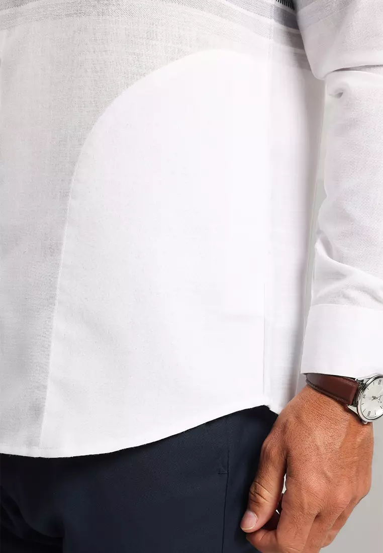 MOC Kemeja Koko Lengan Panjang Pria Uzair - Grey
