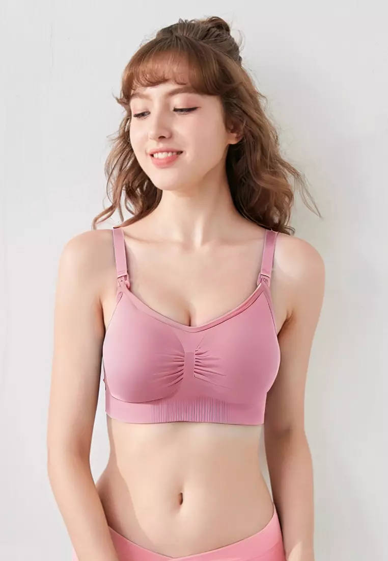 3 Pack Grace Nursing Push Up Maternity Bra in Purple, Purplish Red and Black
