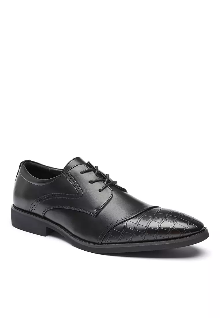 Spliced Faux Leather Derby Shoes KB05-6