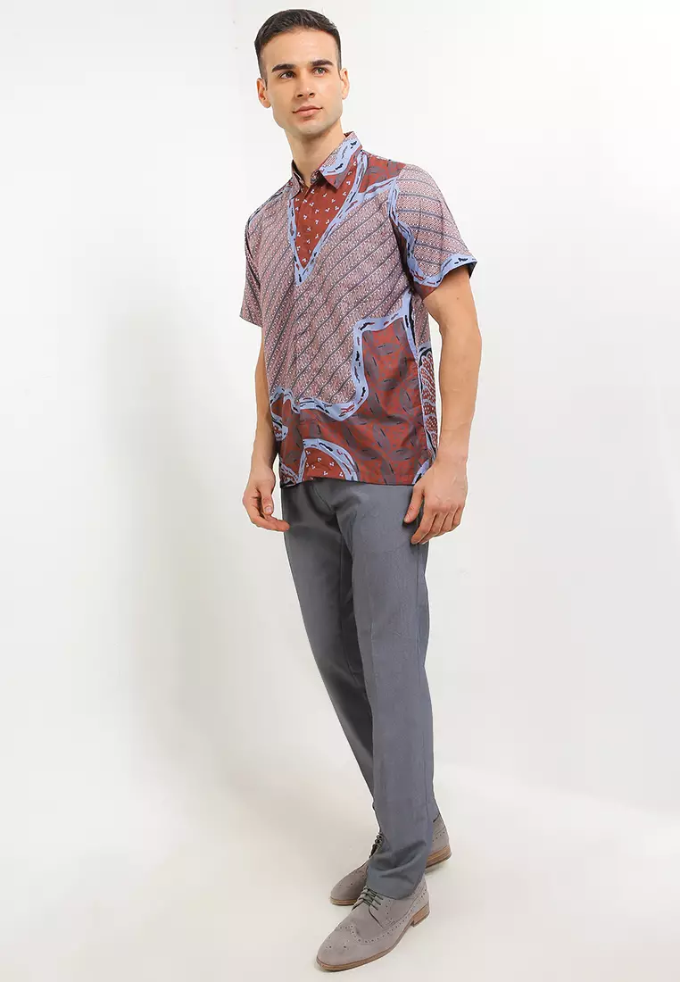 Rawikara Kemeja Batik Exclusive Premium Pria Casual Modern Lengan Pendek