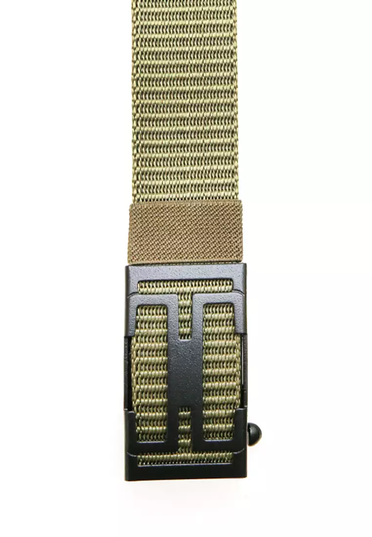 Ilo Aksesoris Fashion Pria Simple Design Ikat Pinggang Material Canvas ORIGINAL - Green