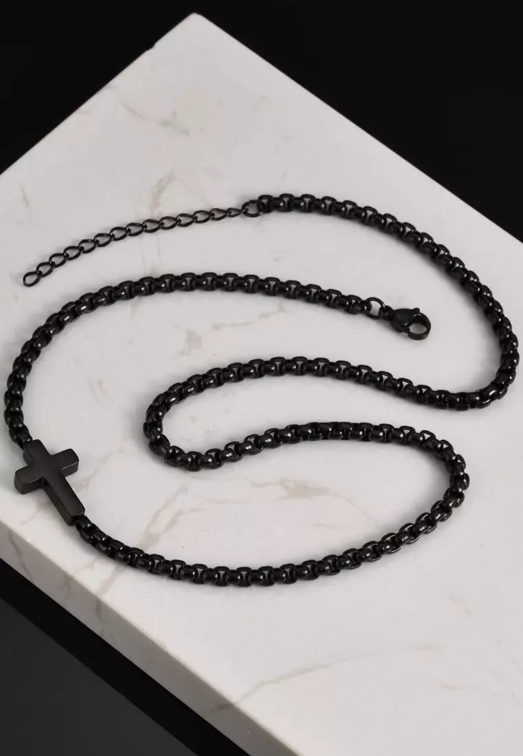 Titanium Steel Minimalist Cross Necklace JW QX-1892