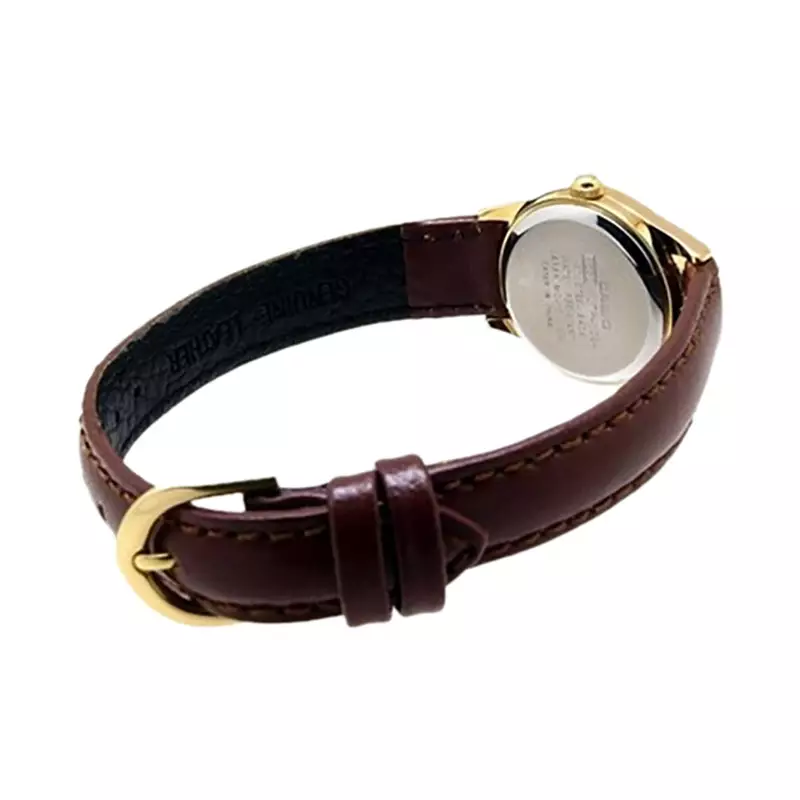 Jam Tangan Wanita Casio General LTP-1094Q-7B6RDF Enticer Ladies With Pinguin White Dial Brown Leather Band