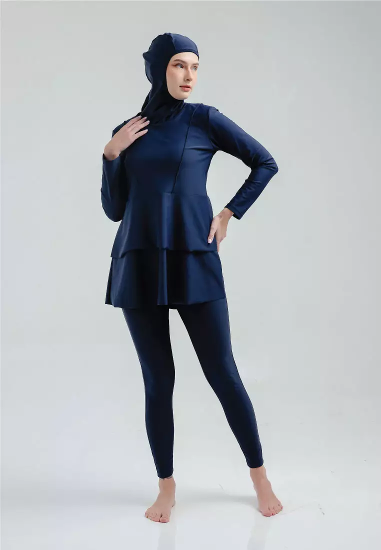 Layla Burqini Two Pieces Women, Baju Renang Muslim Wanita - True Navy