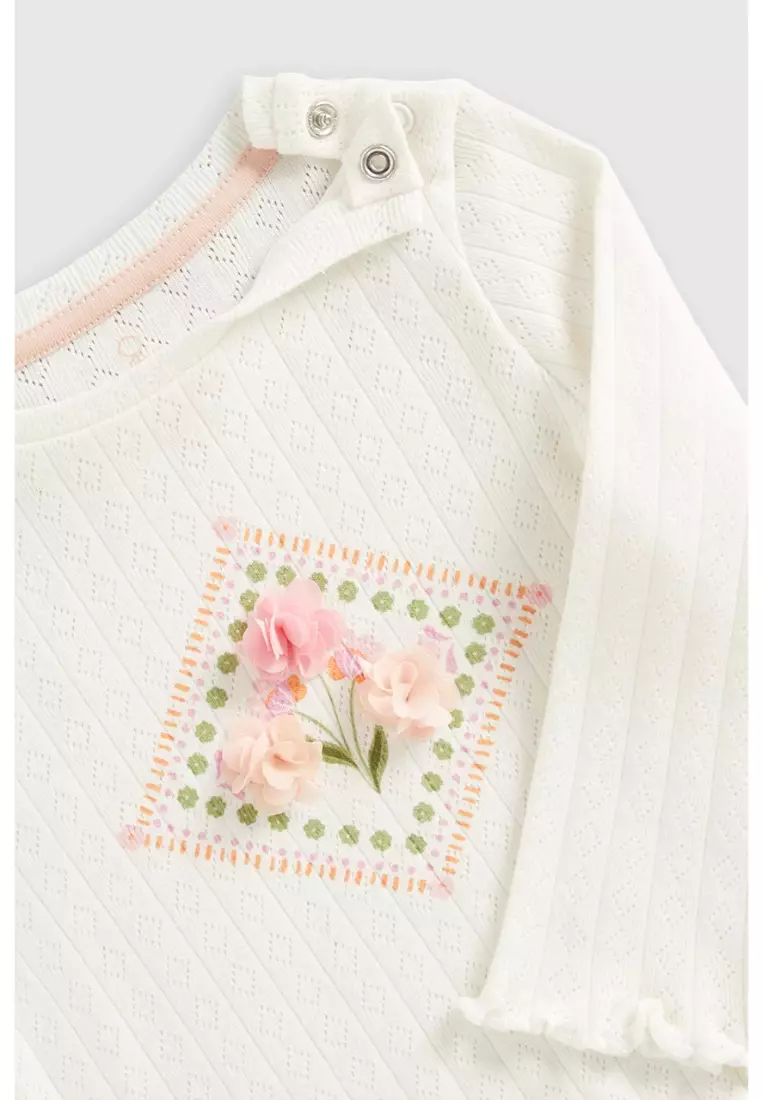 Pointelle Long-Sleeved T-Shirts - 3 Pack