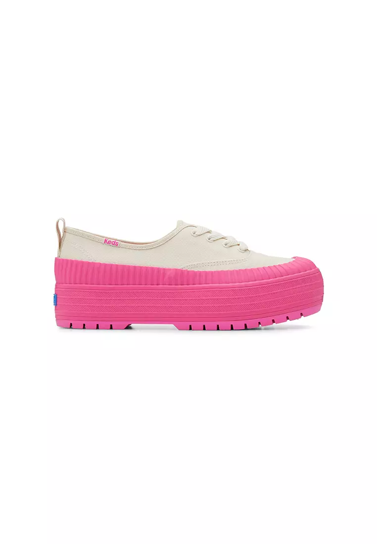 Womens' The Platform Lug Weatherized Oatmeal/Pink (WF68106)