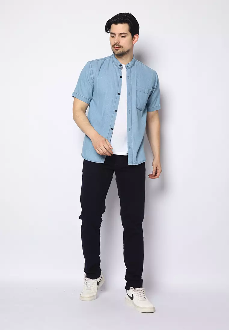 2nd RED Celana Panjang Pria Katun Chinos Slim Fit Cheers Mate Biru Navy 112503