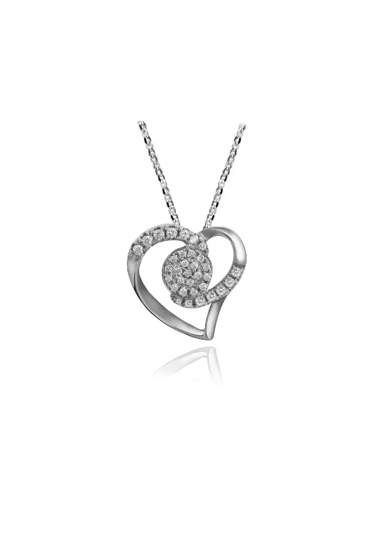 White gold heart on sale necklace