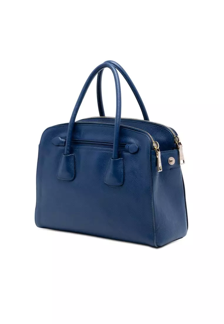 二手 Prada Saffiano Cuir 雙拉鍊手提包