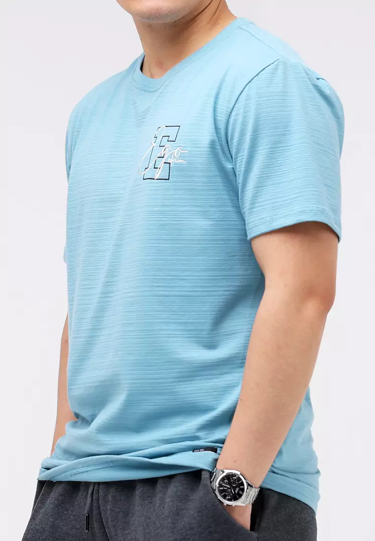 Round Neck Streaky Short Sleeves