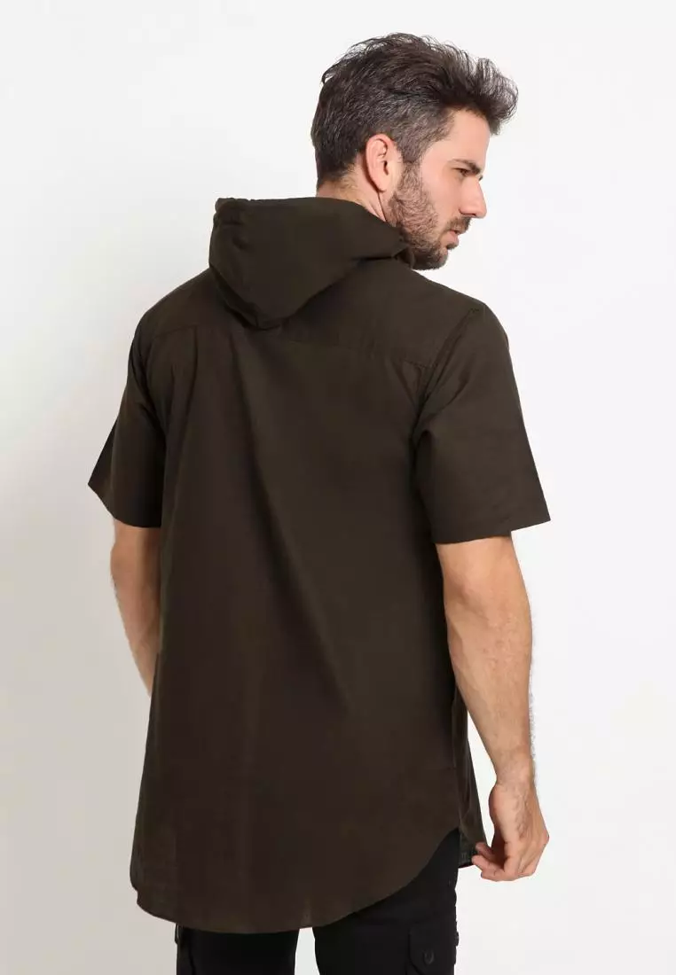 Zayidan Baju Koko Gamis Muslim Pria - Dzaki Hoodie Hijau Tni