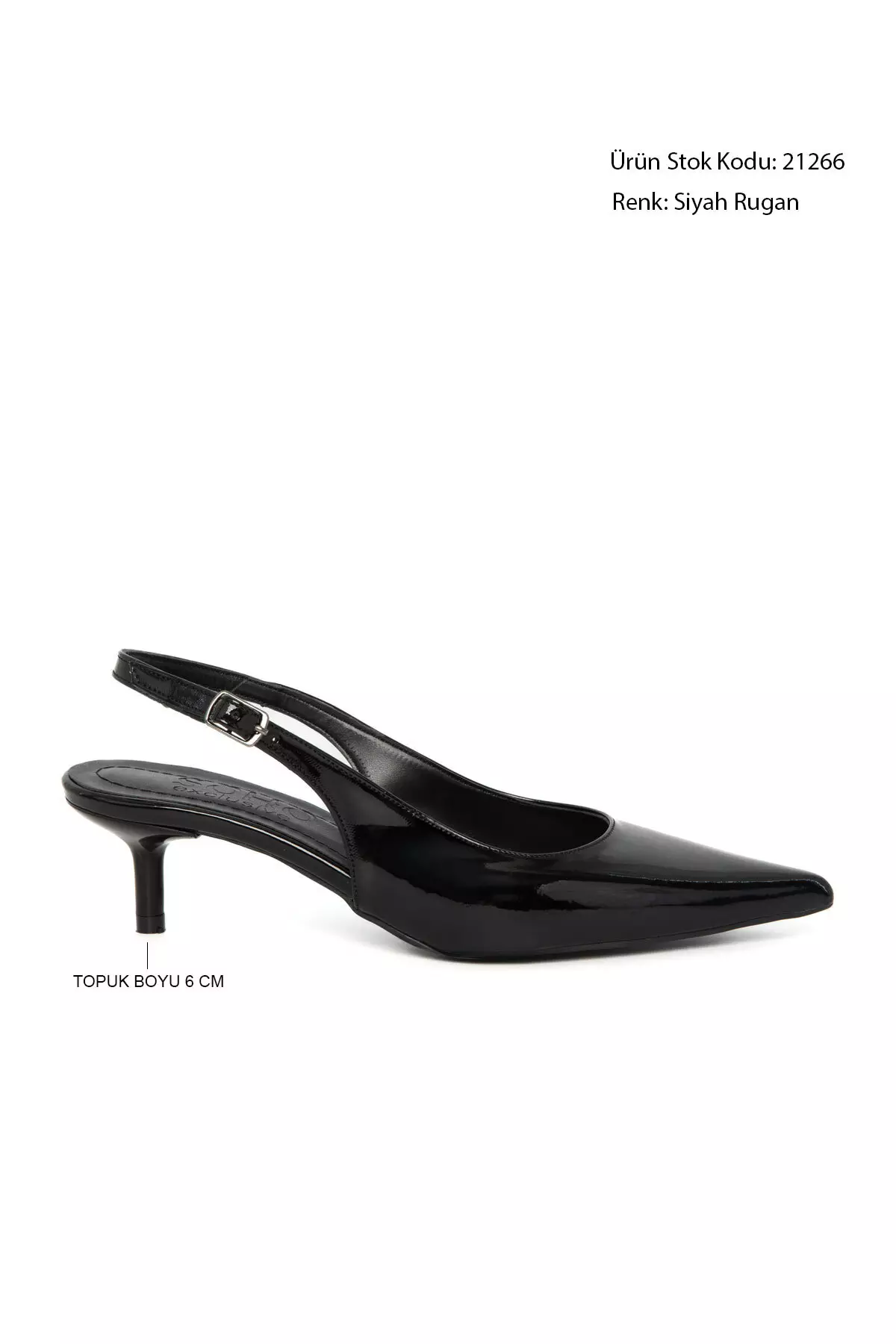 Black Patent Leather Women'S Classic Heeled Shoes 21266