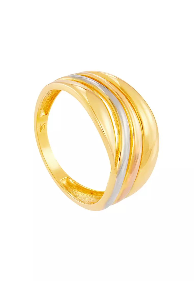 HABIB Oro Italia 916 Yellow, White and Rose Gold Ring GR57941224-TI (22K Gold)