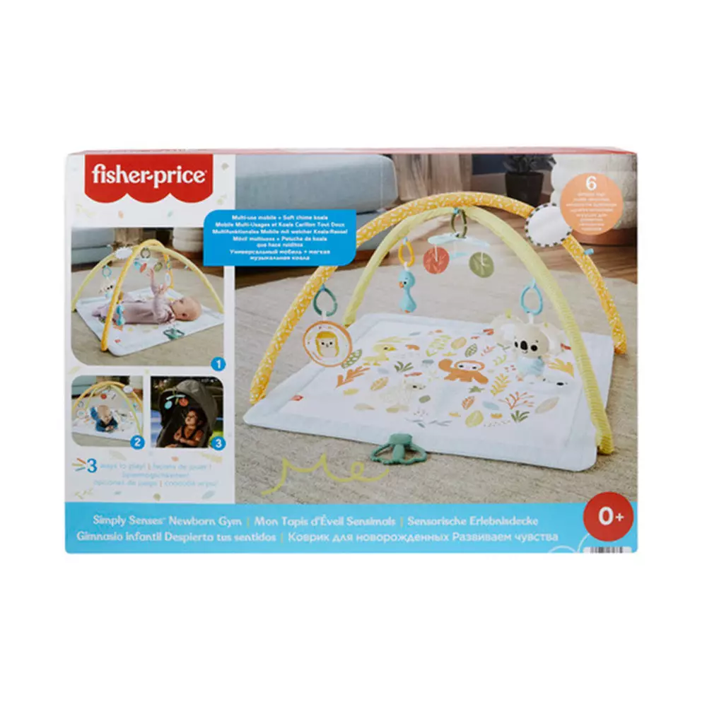 Fisher Price Playmat Bayi Dengan Mainan Gantung Simply Senses Newborn Gym