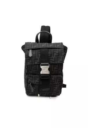 Backpack Fendi Womenswear Fendi Blue/Black FF Nylon Small  display picture 1