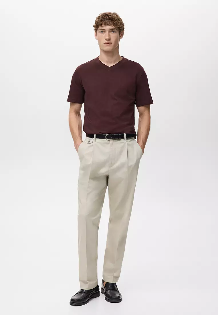 100% Cotton Slim-Fit V-Neck T-Shirt