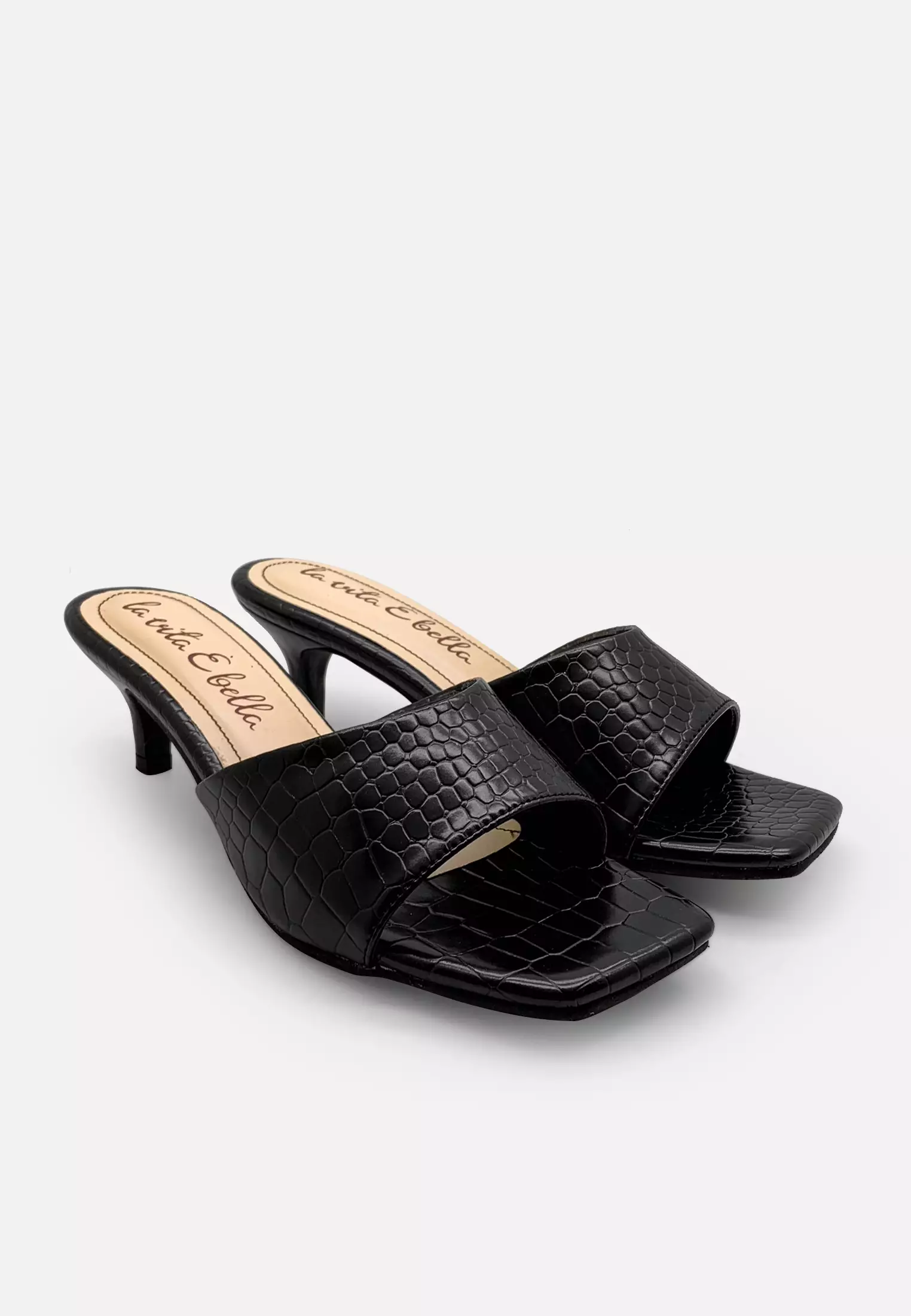 Elena Kitten Heels Sandal Wanita Mules