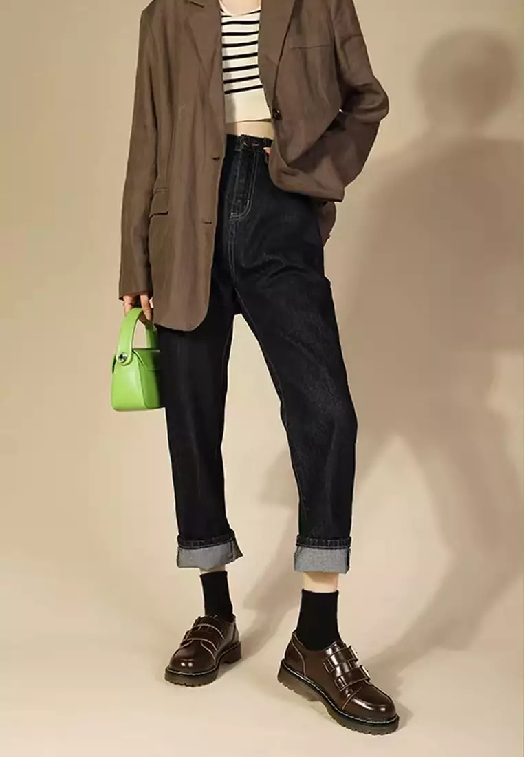 3.5CM Leather Monk Strap Shoes MZ2229-1