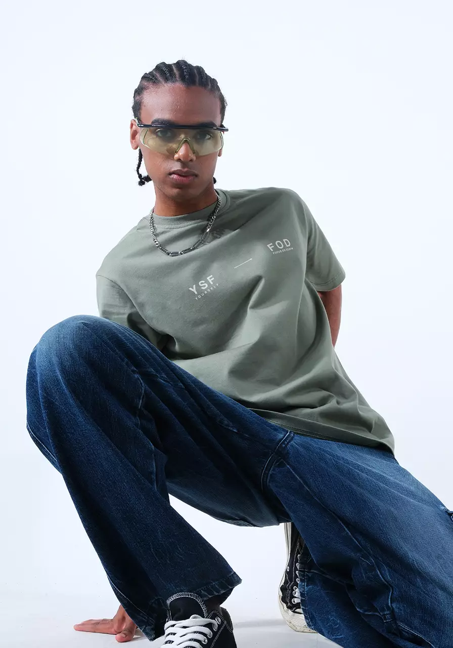 Kaos Pria Regular Sager Dusty Green