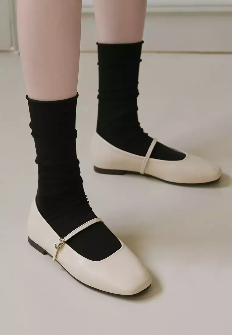 Nhibre Maryjane Flats (1cm) - Ivory