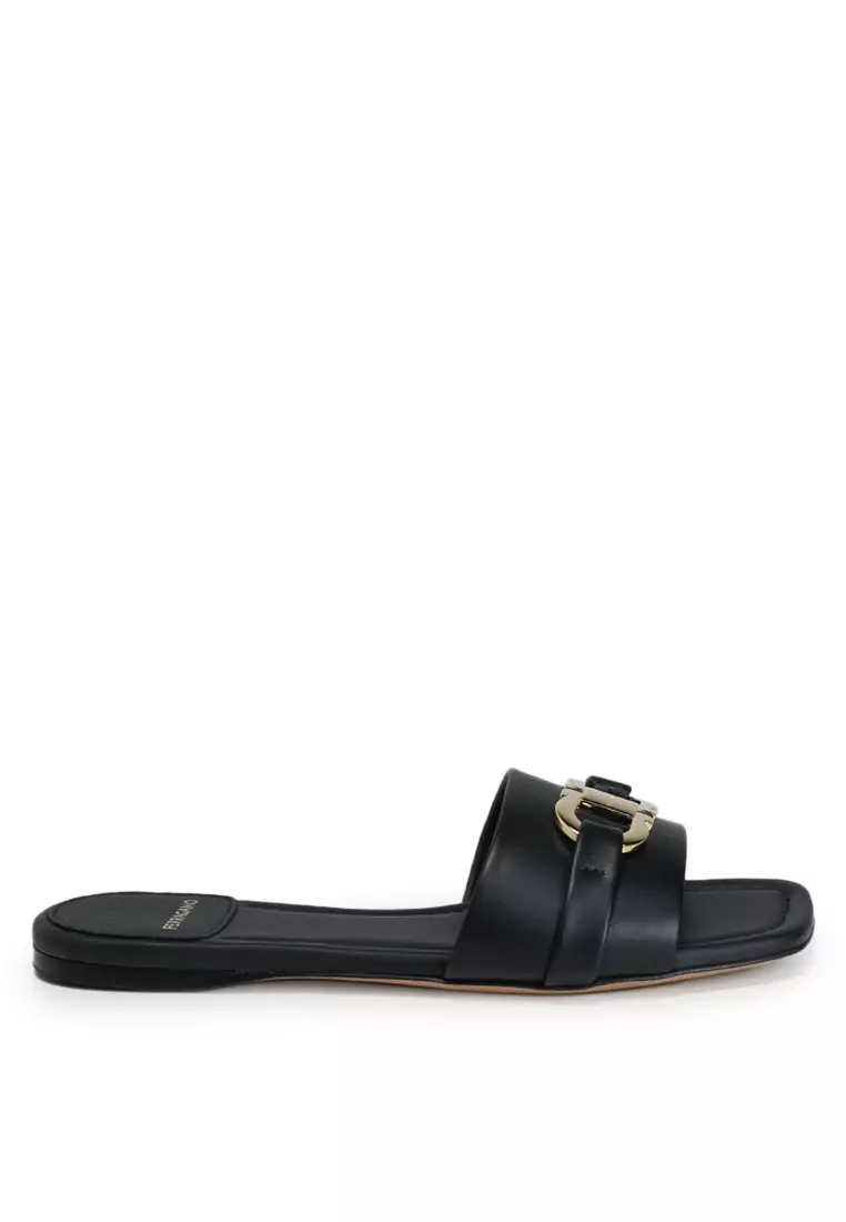 Salvatore Ferragamo Gancini Ornament Flat Slides (ik) 2025