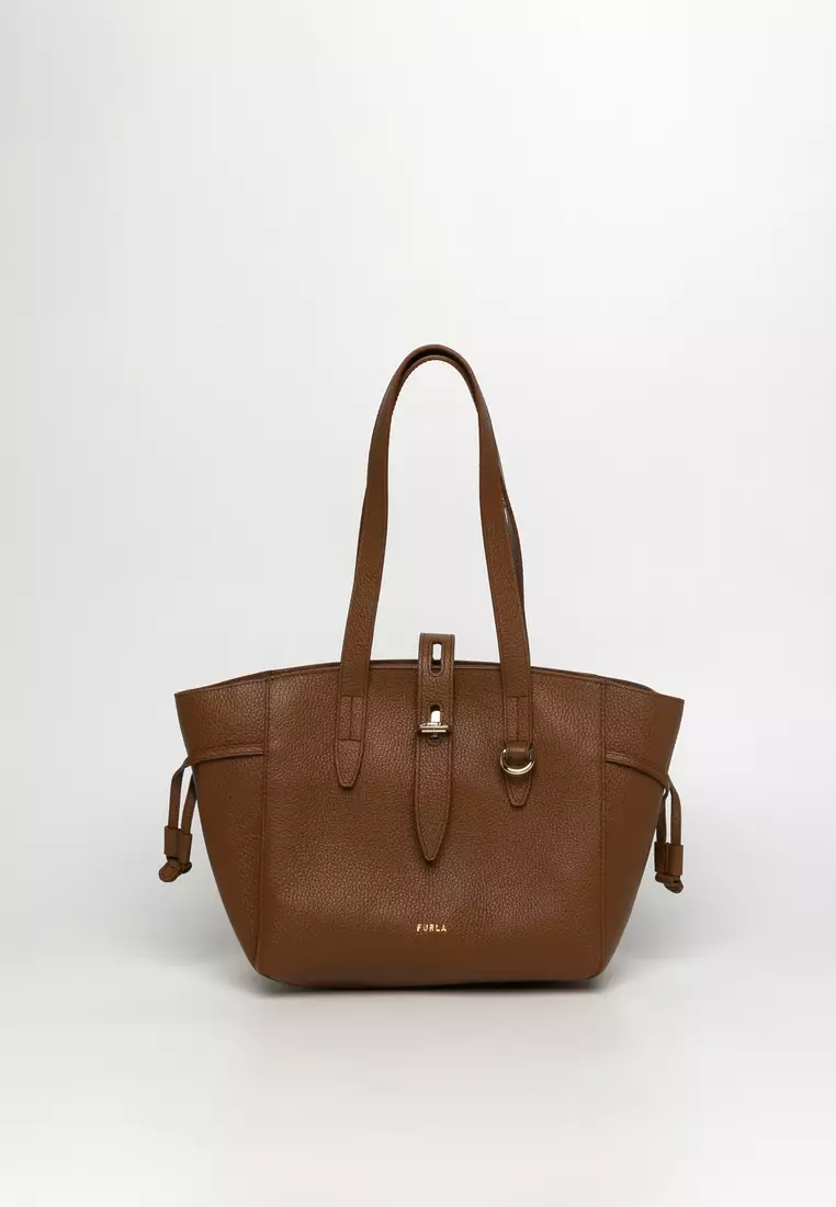 Furla Medium Net Leather Tote Bag - Brown