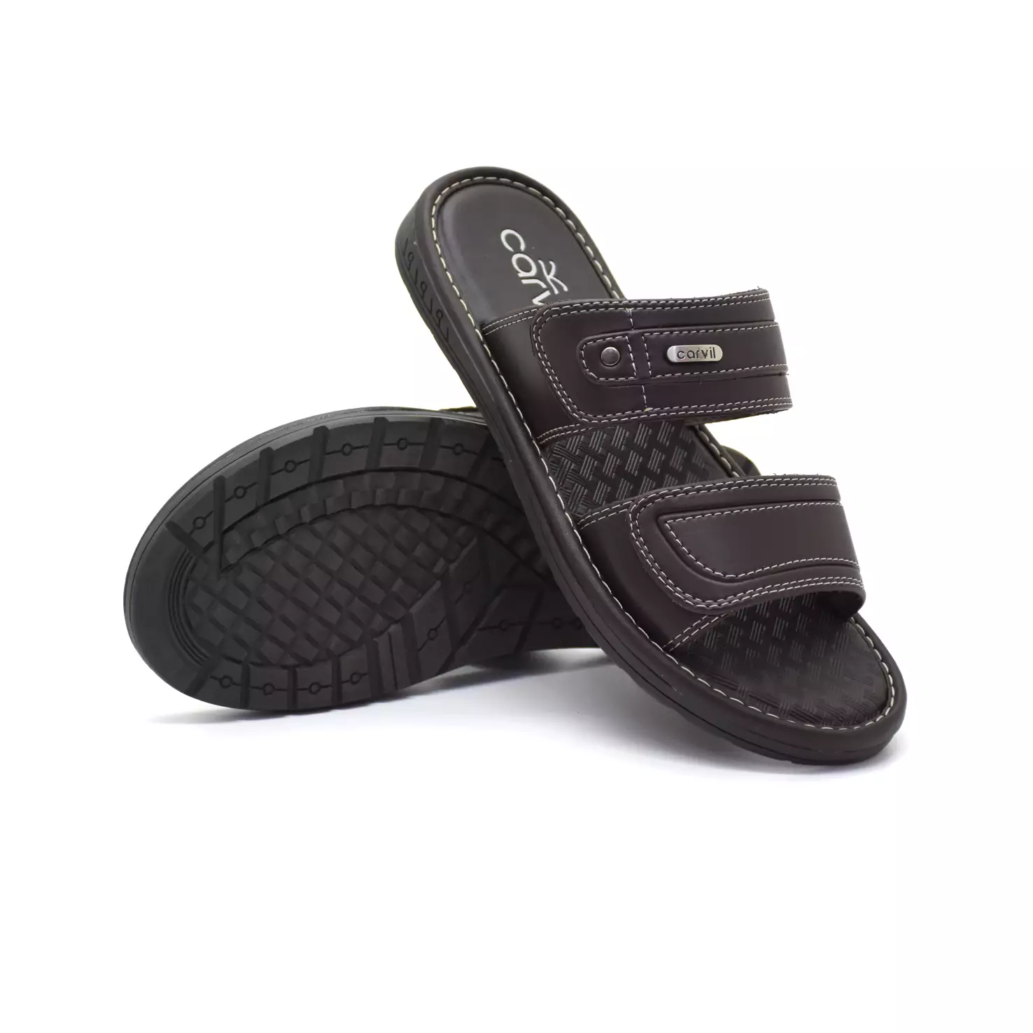 Carvil Sandal Pria Santoz 02-M Dark Brown