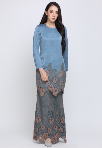 Rose Mini Lace Kurung from Emanuel Femme in Blue