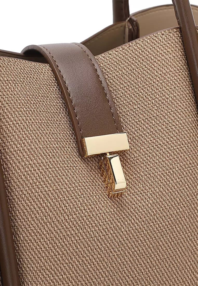 Women's Top Handle Bag / Sling Bag / Crossbody Bag / Shoulder Bag (Tas Tangan Wanita / Tas Selempang Wanita / Tas Bahu Wanita) - Cokelat