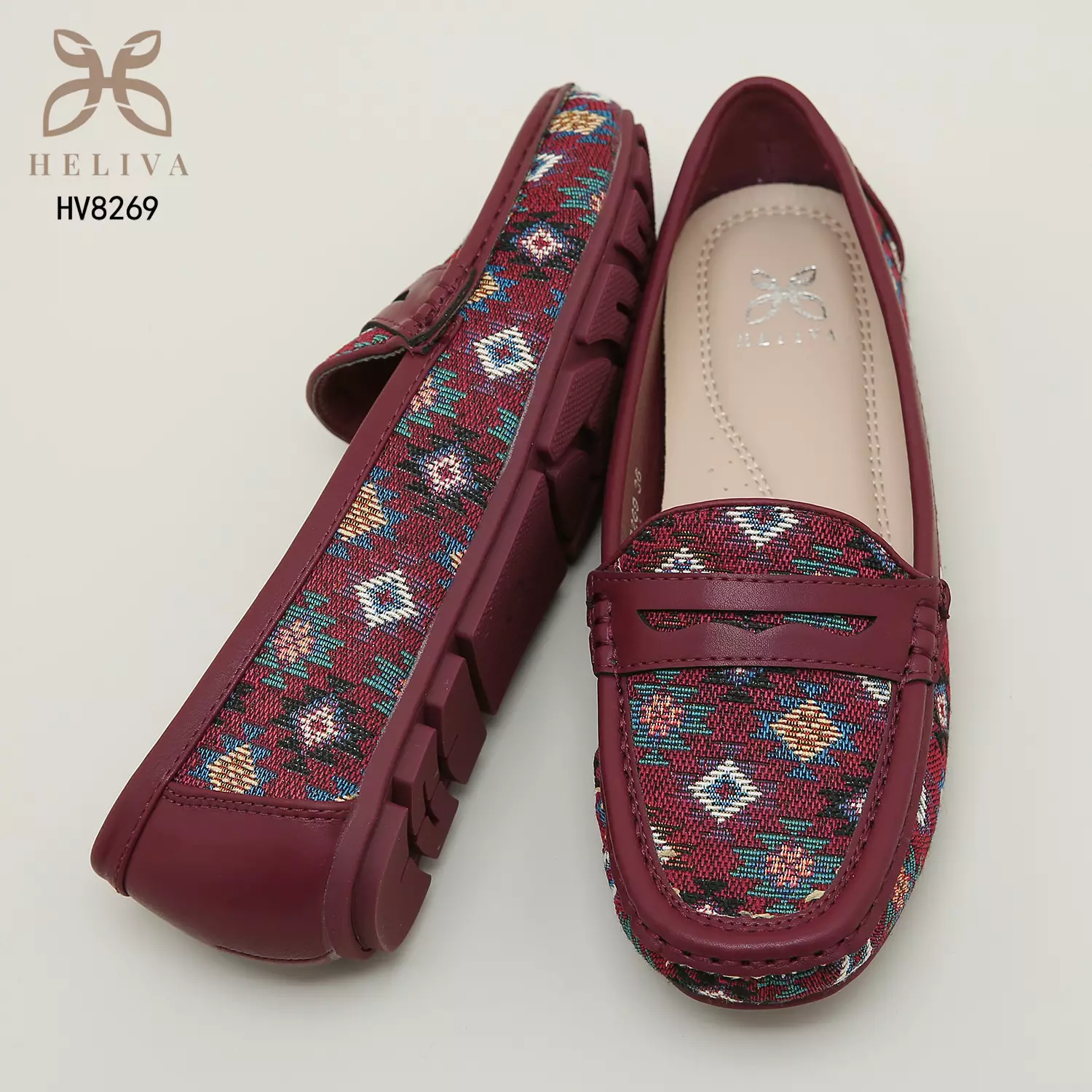 Heliva Claudia  Lady Loafers Slip On Anyaman Style