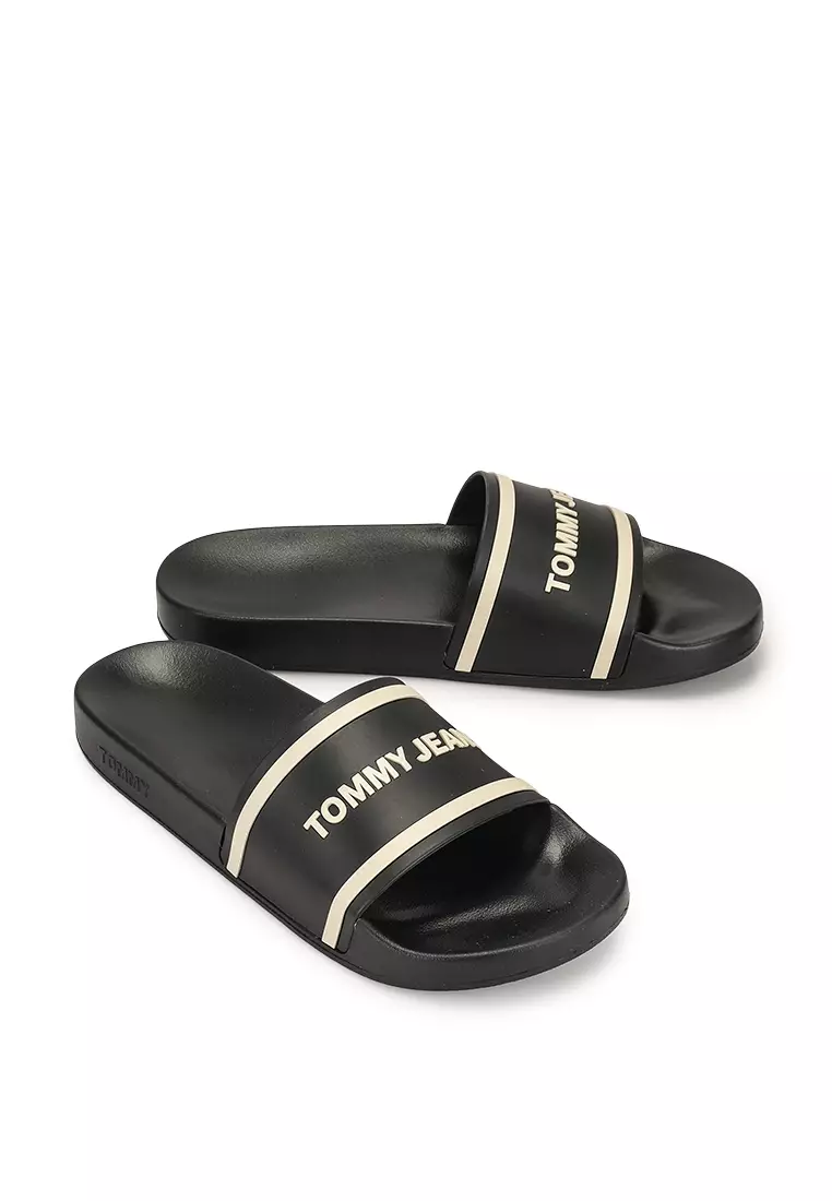 Buy Tommy Hilfiger Logo Detail Pool Slides Tommy Jeans Online