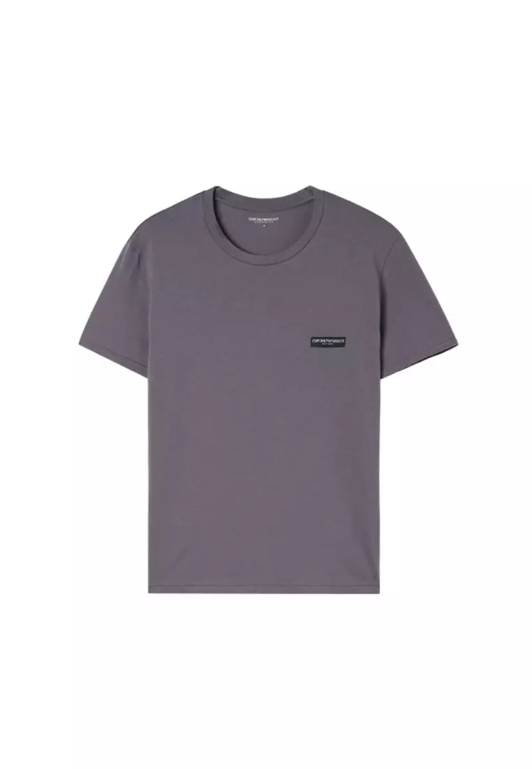 Men's Short Sleeved T-Shirt in Gray Purple Black EM000391 AF10777