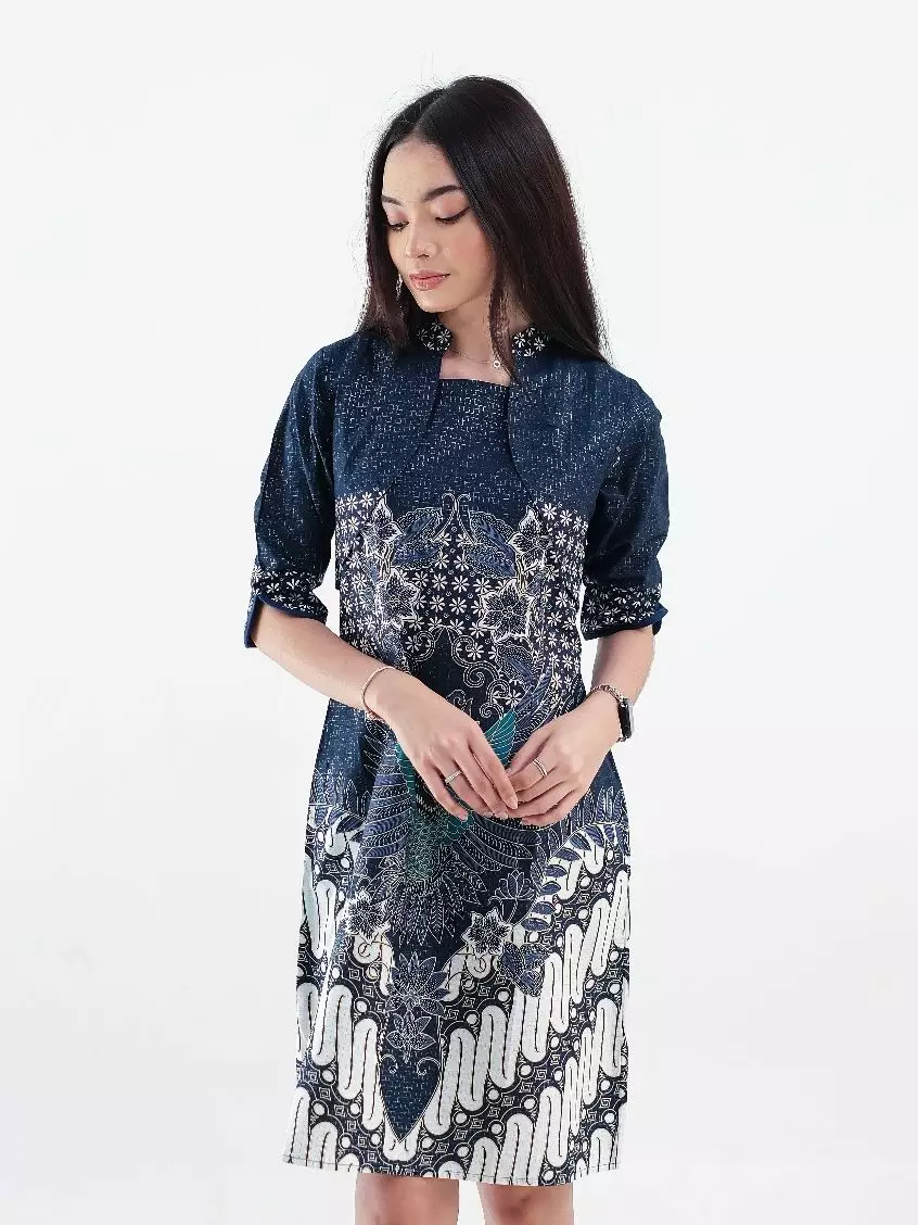 Parama Blue Dress Wanita  Foil