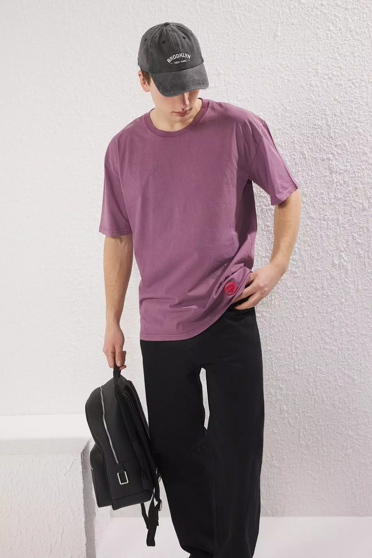 Premium Purple Oversize/Wide Cut Faded Effect 100% Cotton T-Shirt TMNSS23TS00153