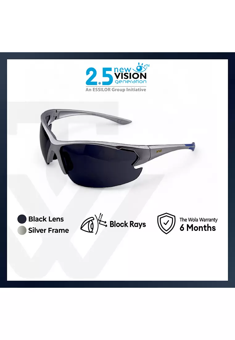 Unisex's Rectangle Frame Grey Plastic UV Protection Sunglasses SUNSC36312
