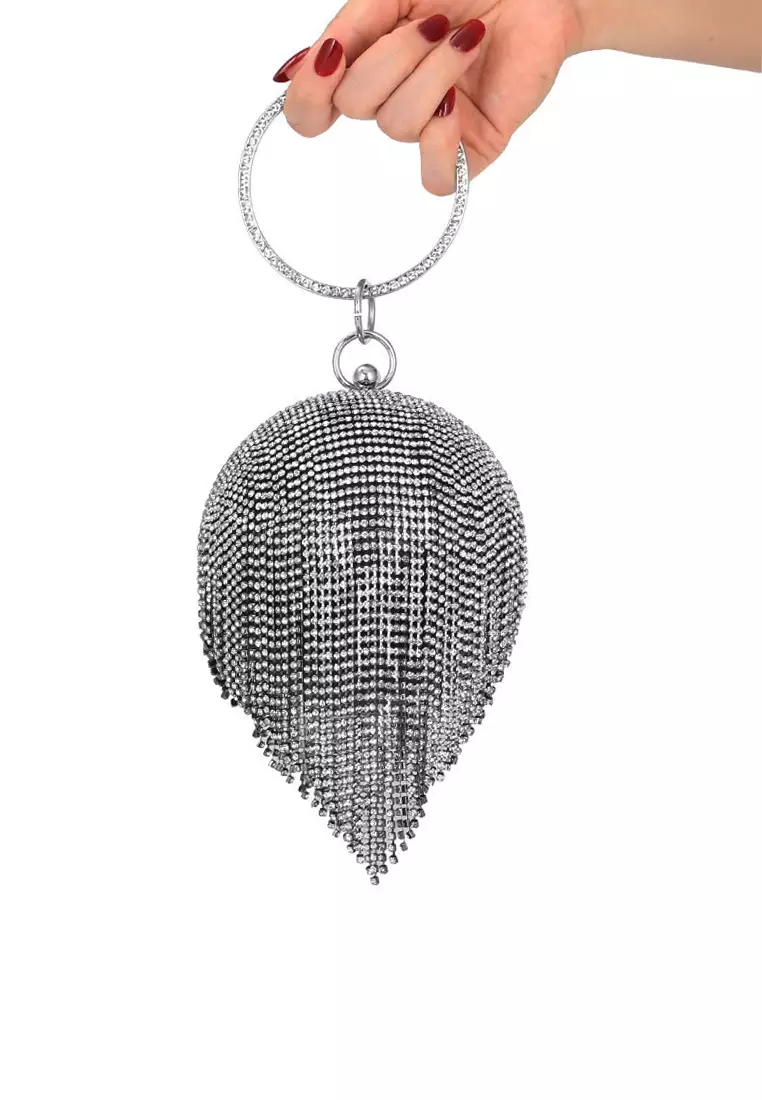 Buy ZITIQUE Imitation rhinestone chain round clutch 2025 Online ...