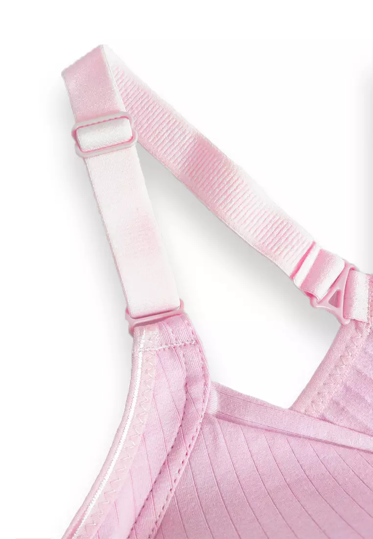 Pink Front Snap Wireless Nursing Bra