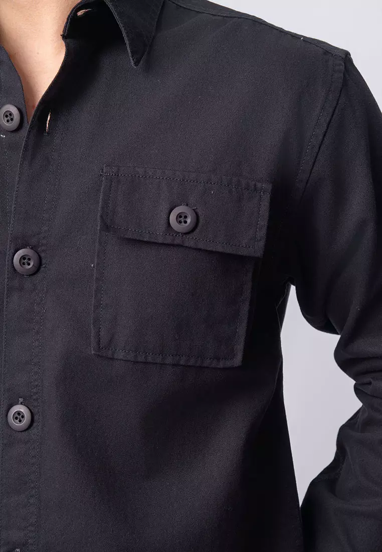Jacket Shacket Workwear Shirt Raven Black