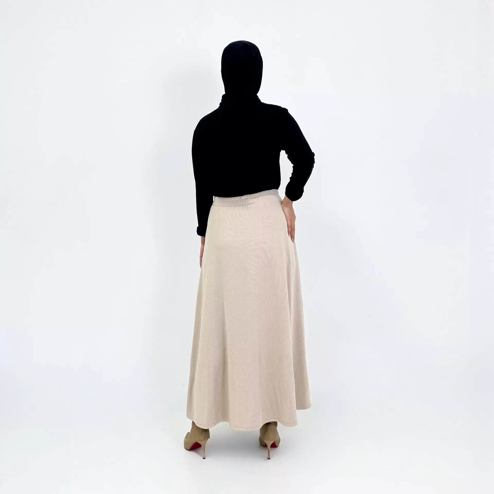 Ani Knit Skirt [KREM] Rok Panjang Wanita Muslim