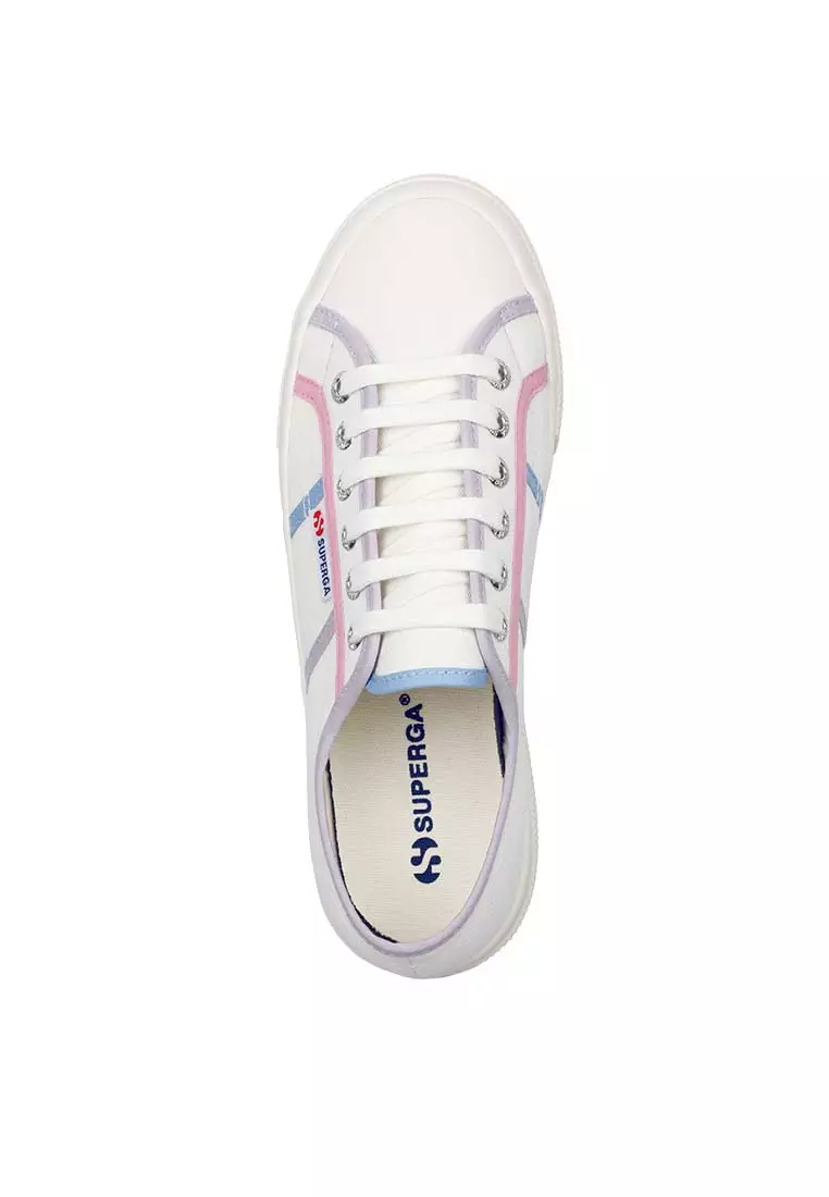Superga 2740 Colourblocking White Avorio Pink Blue Light