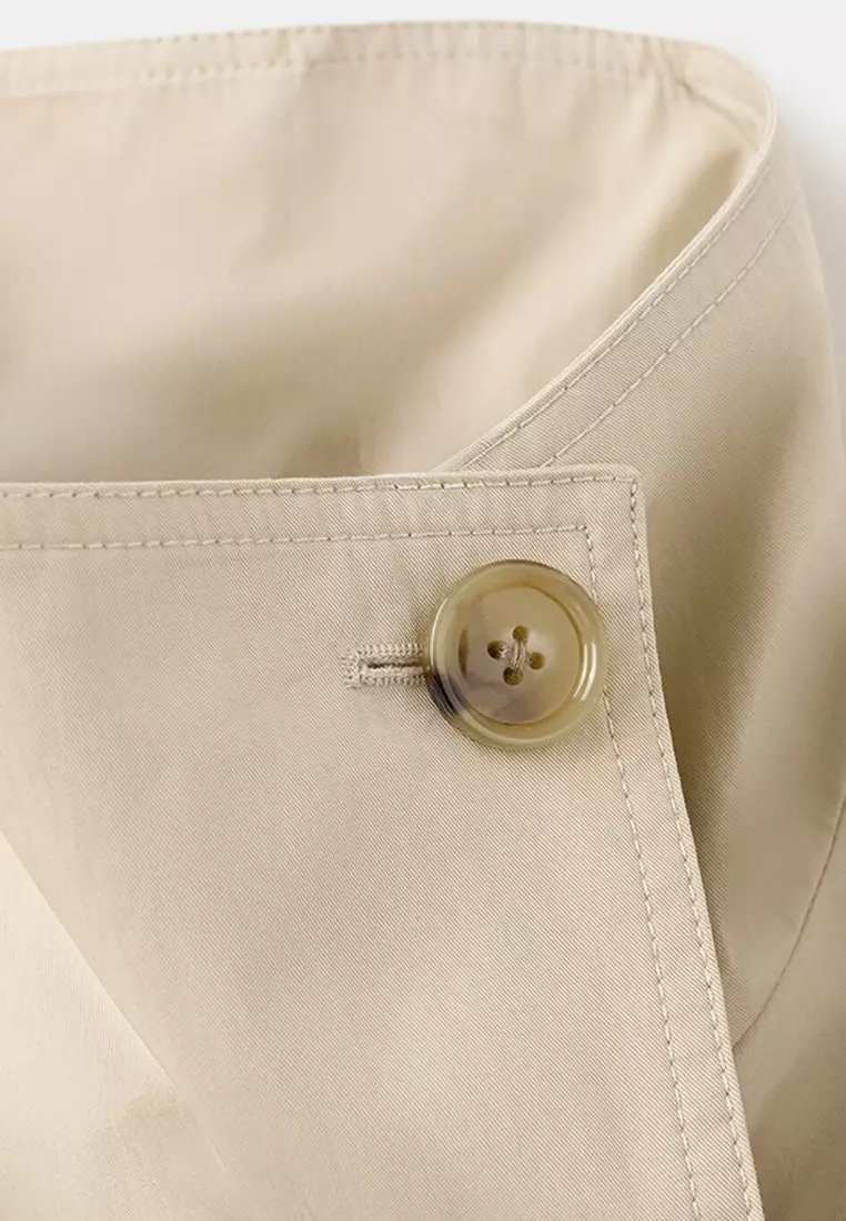 Double-Breasted Cropped Trench Coat